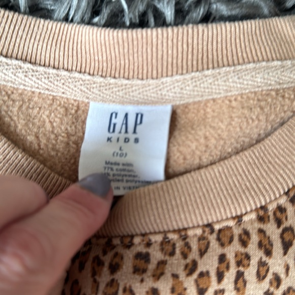 Gap kids size 10 girls leopard cheetah sweatshirt - Picture 2 of 2